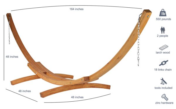 Wood Arc hammock Stand